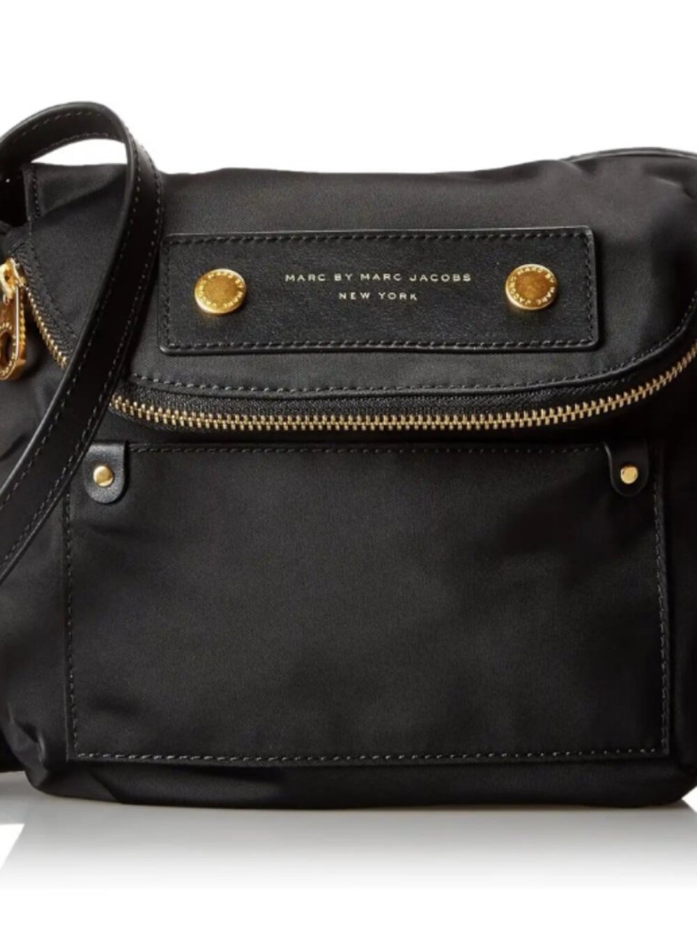 Marc Jacobs Black Nylon Mini Natasha Crossbody with Gold Hardware